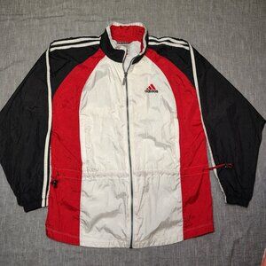 VINTAGE 80s Adidas Jacket Womens Size Small White‎ Track Windbreaker Taiwan ROC